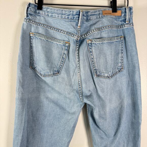 Grlfrnd Kiara Tomboy Jeans Light Wash Blue Tripped Up Distressed Ripped Size 30 - Picture 7 of 13